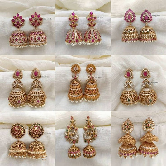Kala Kruti Super Anique Combo 9 Jhumki Set