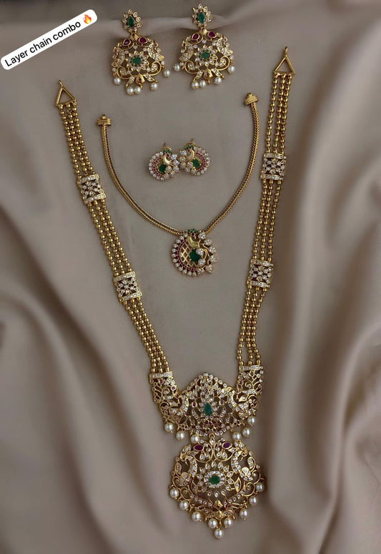 Bling and Indian Mala Set AD Set