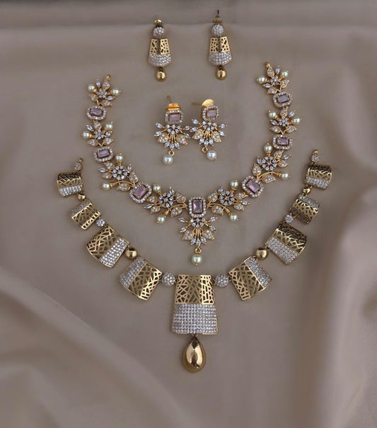 AD Stone with Shine Necklace Set